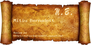 Mitiu Bernadett névjegykártya